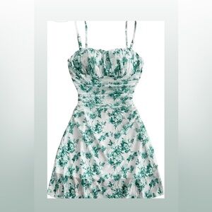 green floral dress